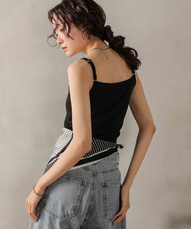 カップ付き コットンフライス キャミソール