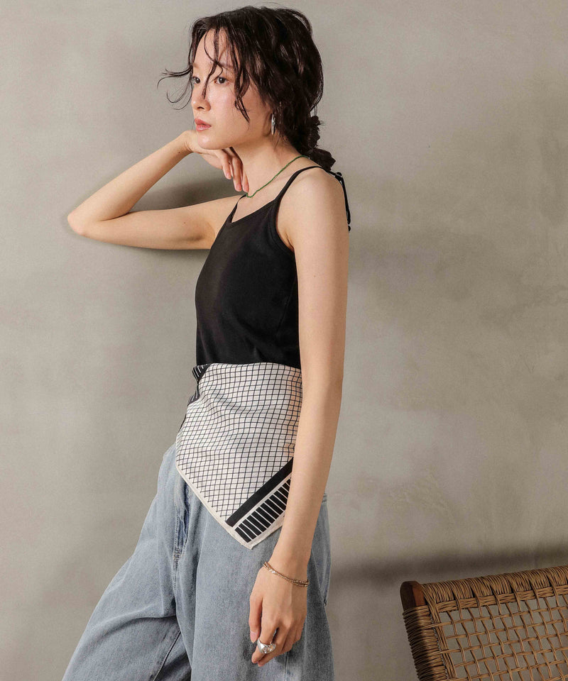 カップ付き コットンフライス キャミソール