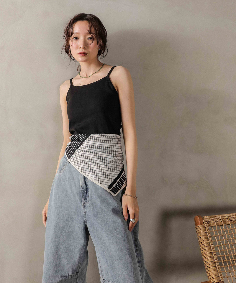 カップ付き コットンフライス キャミソール