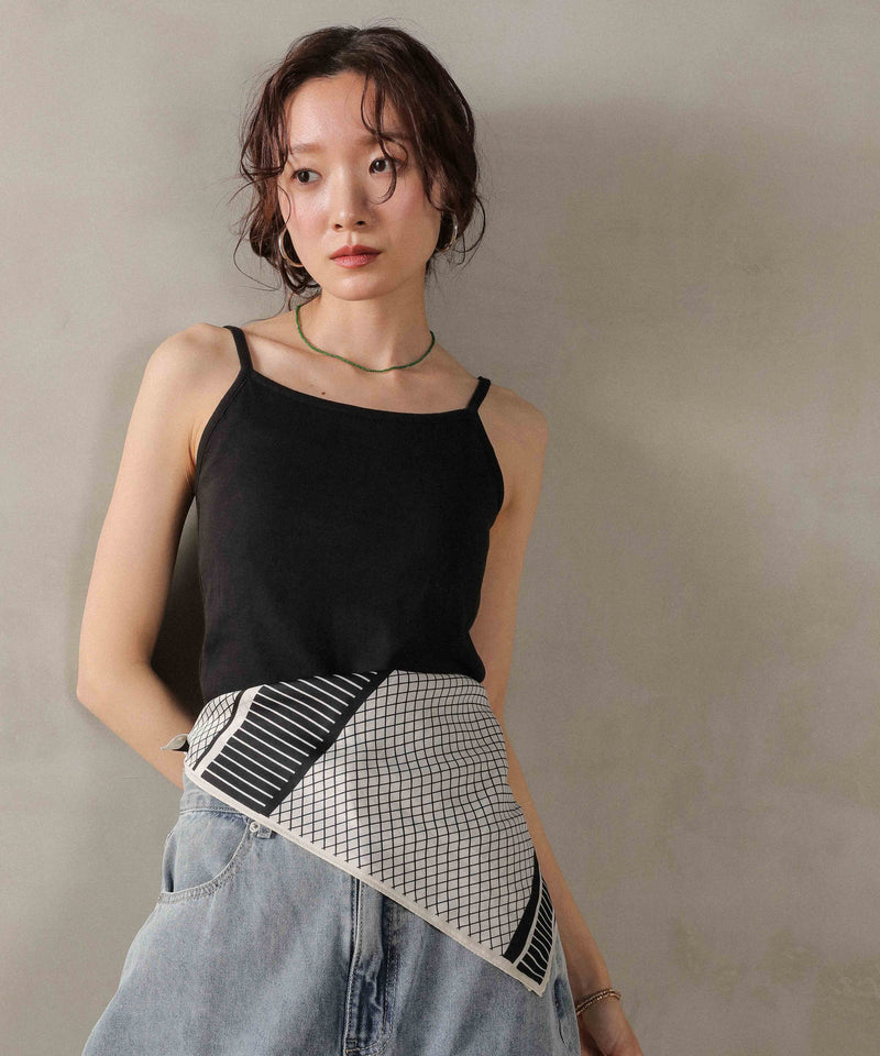 カップ付き コットンフライス キャミソール