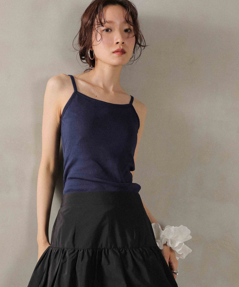 カップ付き コットンフライス キャミソール