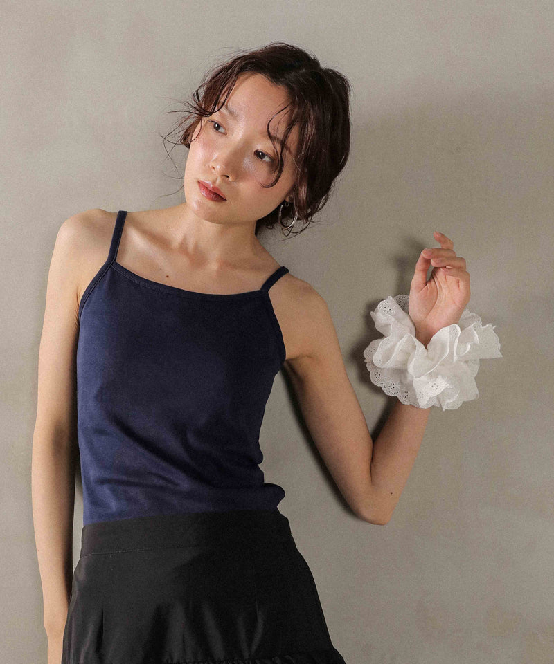カップ付き コットンフライス キャミソール