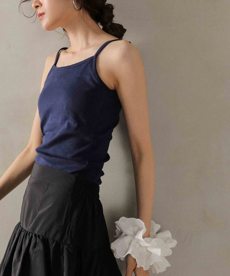 カップ付き コットンフライス キャミソール