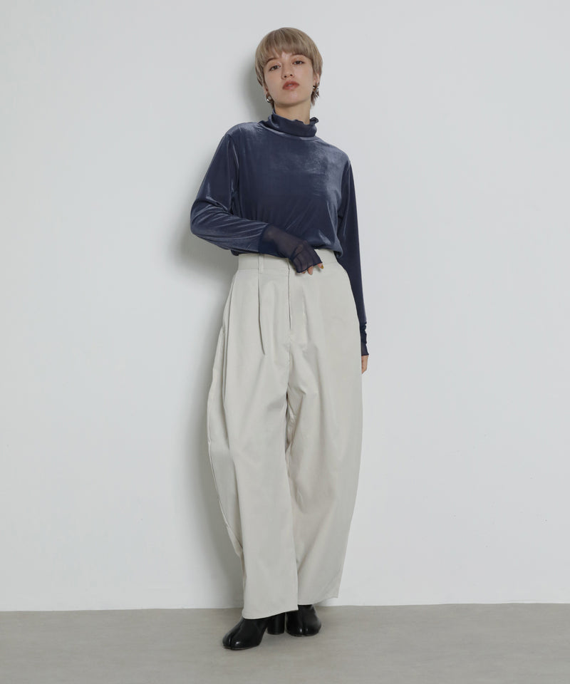 ミリタリー タック カーブパンツ