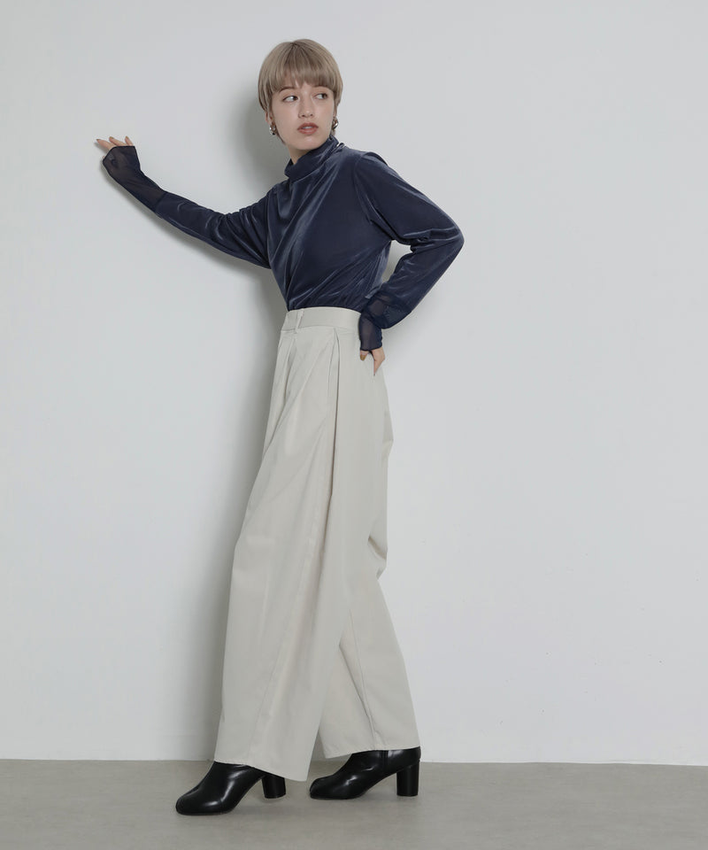 ミリタリー タック カーブパンツ