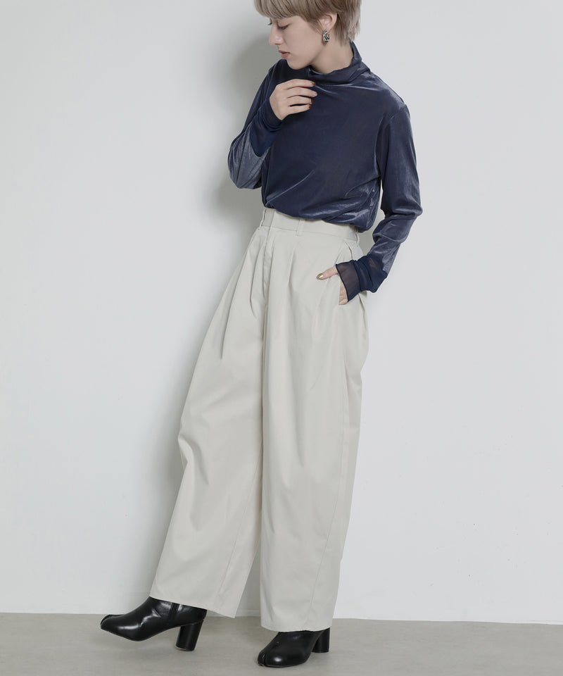 ミリタリー タック カーブパンツ