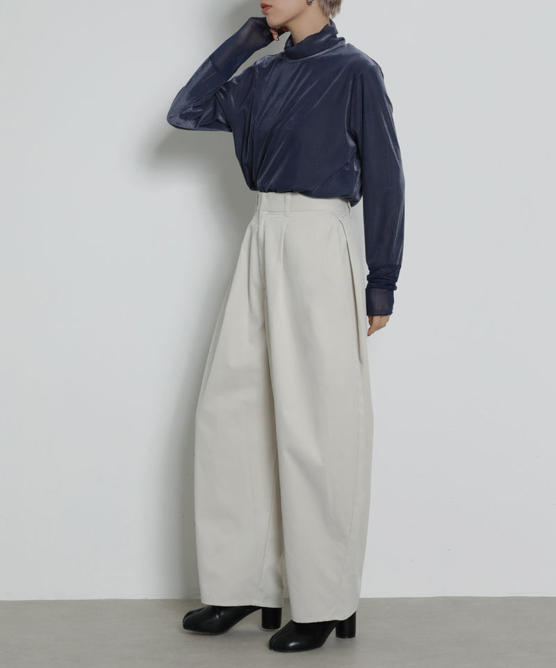 ミリタリー タック カーブパンツ