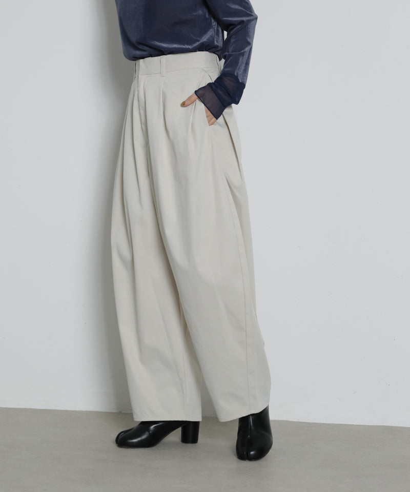 ミリタリー タック カーブパンツ