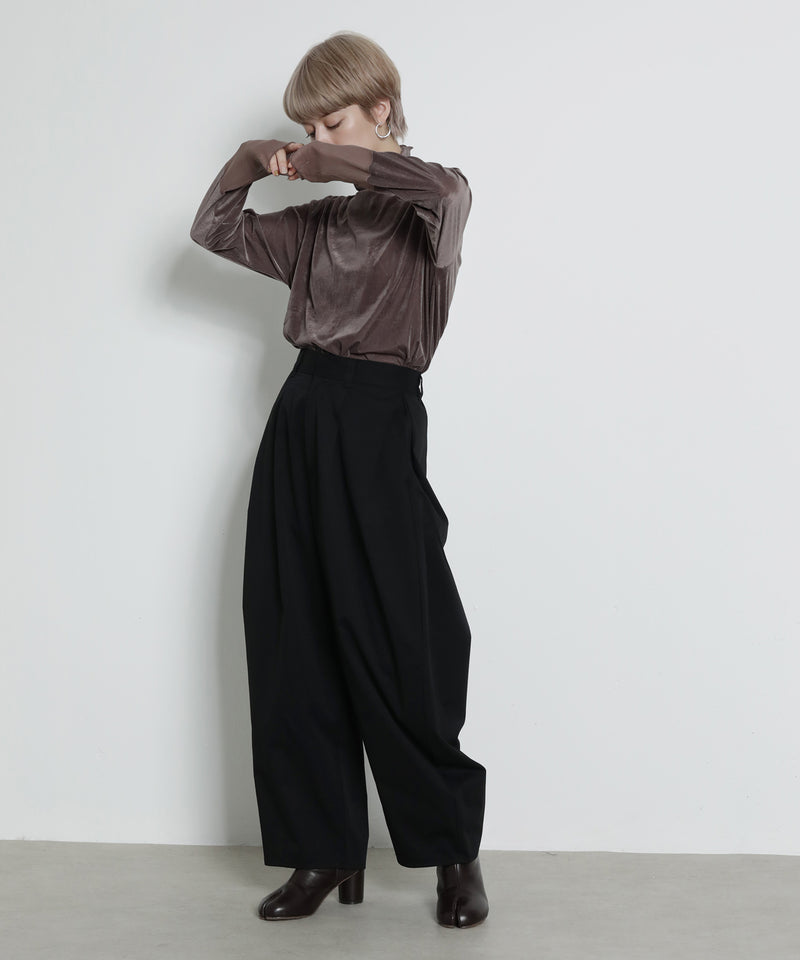 ミリタリー タック カーブパンツ