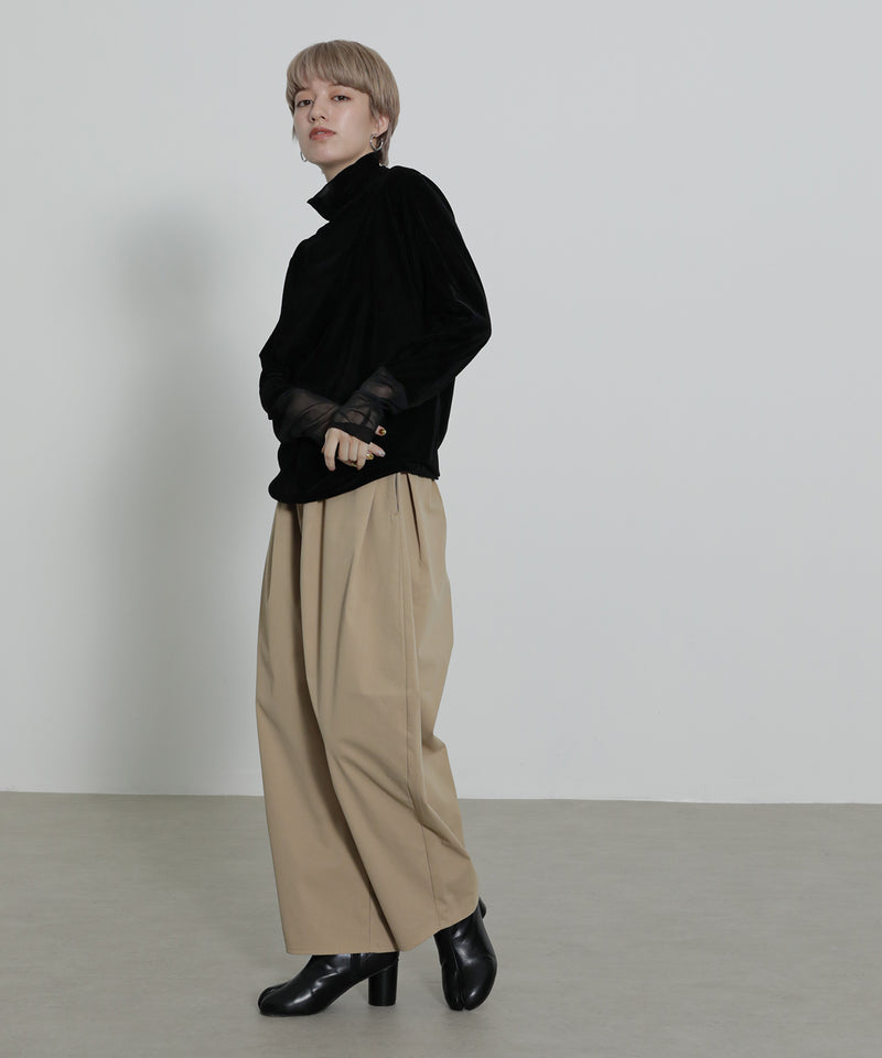 ミリタリー タック カーブパンツ