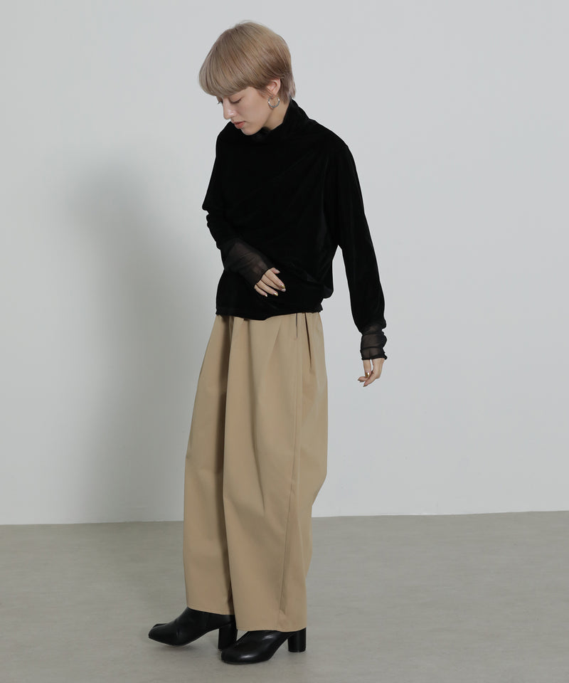 ミリタリー タック カーブパンツ