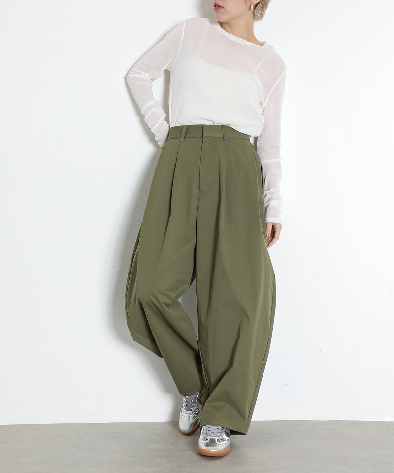 ミリタリー タック カーブパンツ