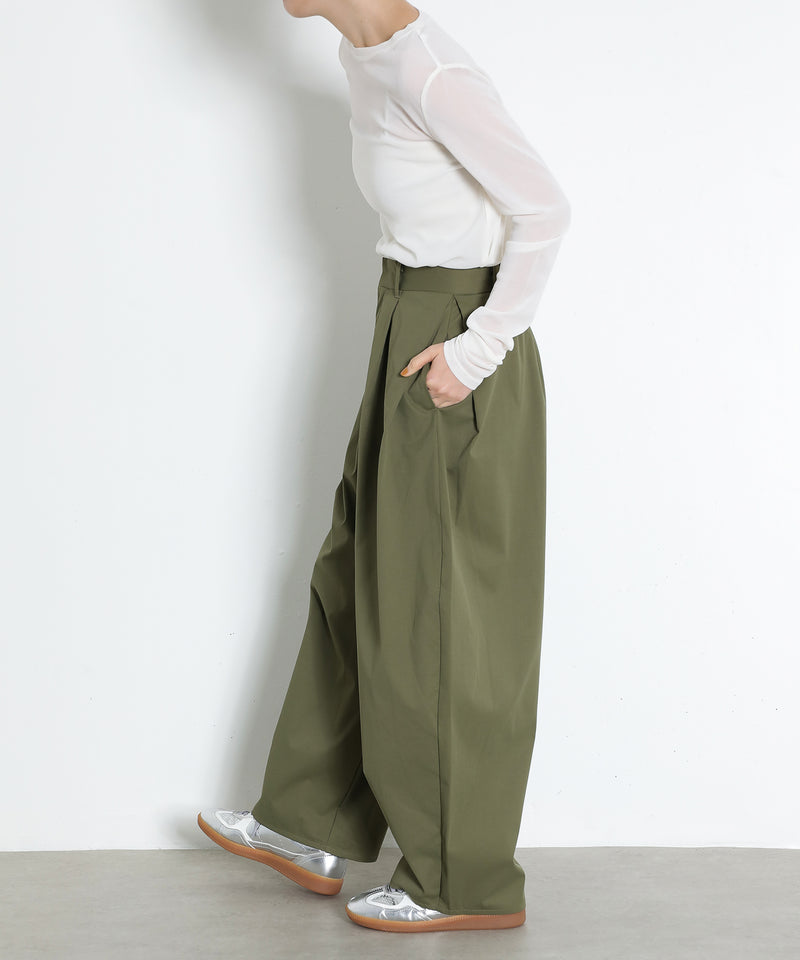 ミリタリー タック カーブパンツ