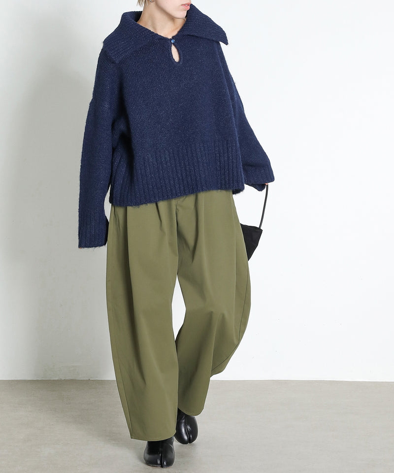 ミリタリー タック カーブパンツ