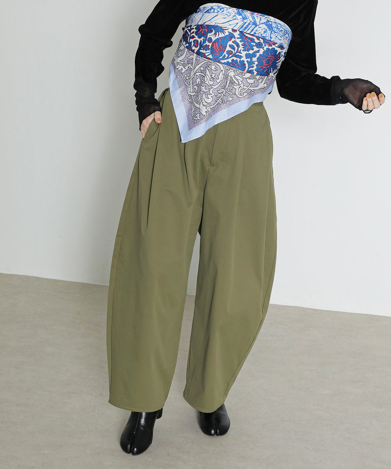 ミリタリー タック カーブパンツ