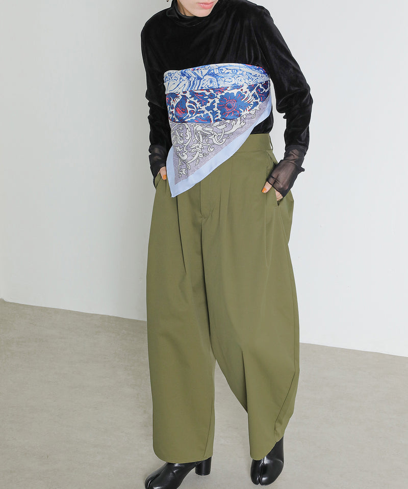 ミリタリー タック カーブパンツ