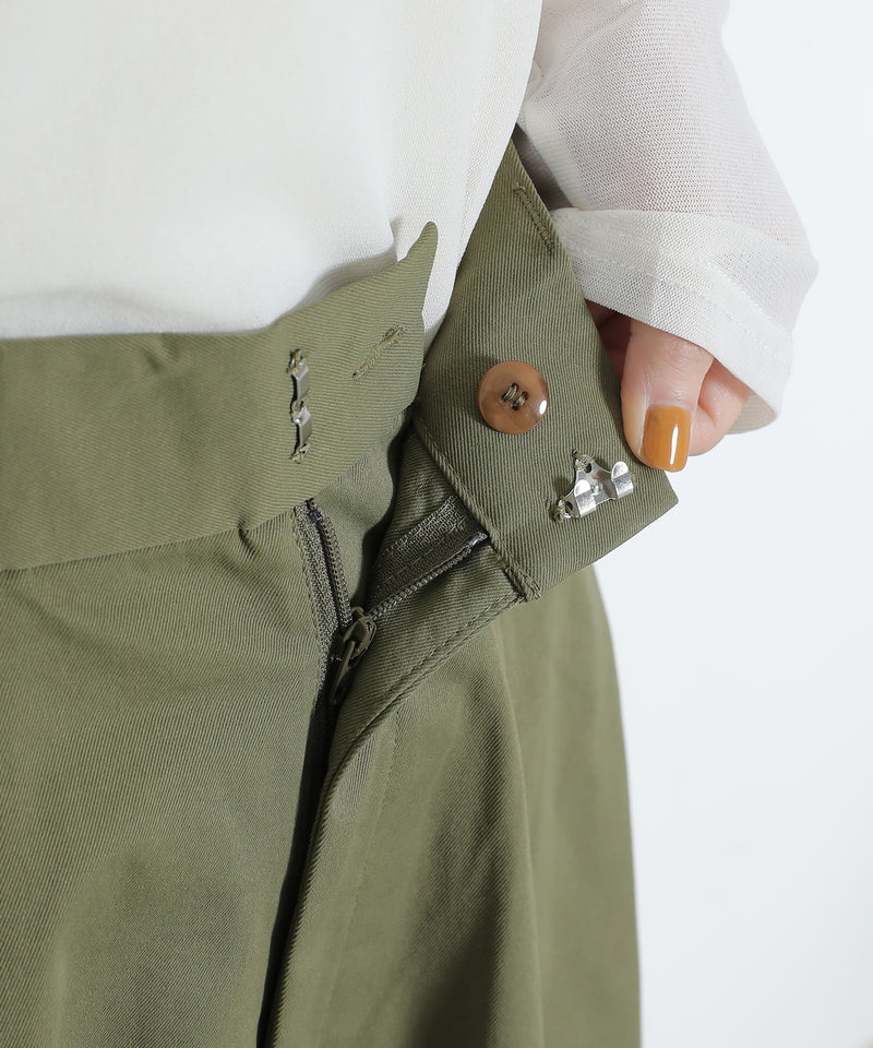 ミリタリー タック カーブパンツ