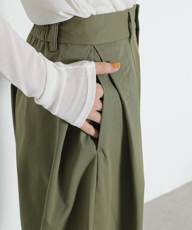 ミリタリー タック カーブパンツ