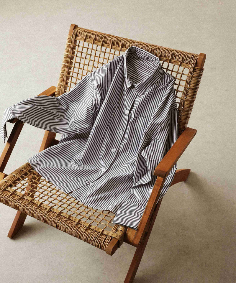 ダブルポケット ストライプ シャツ