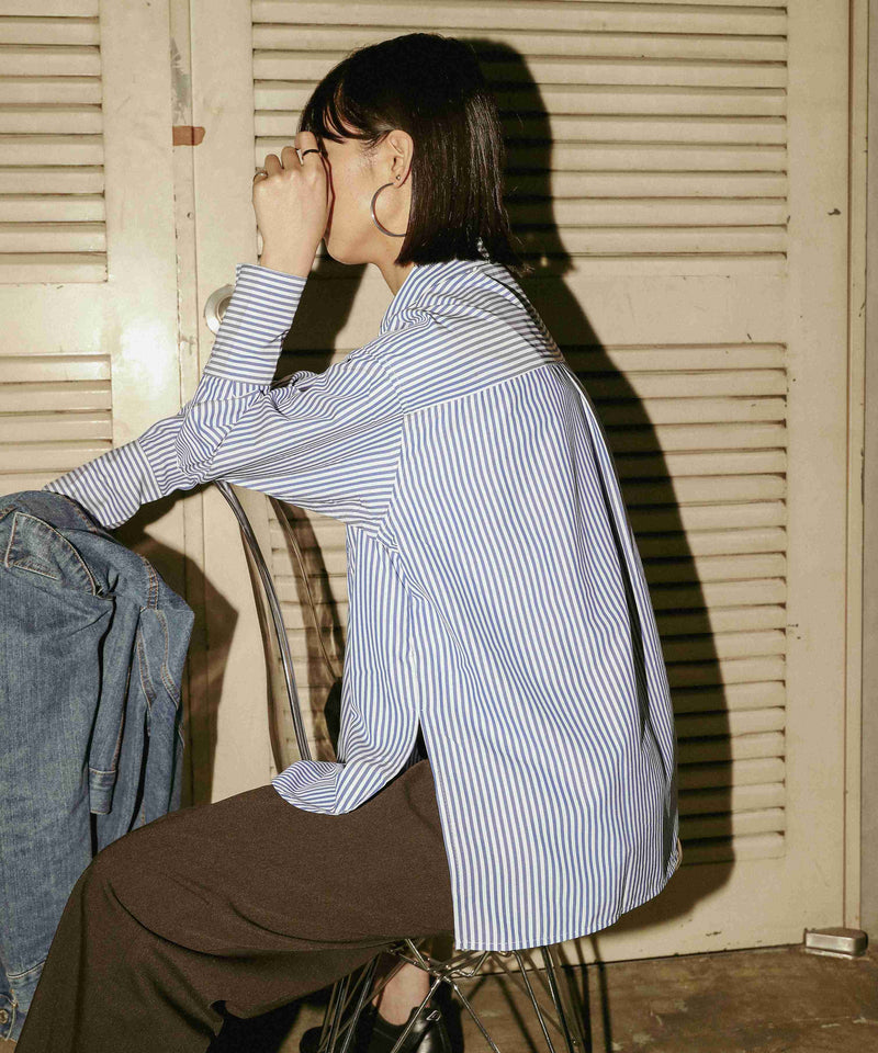 ダブルポケット ストライプ シャツ