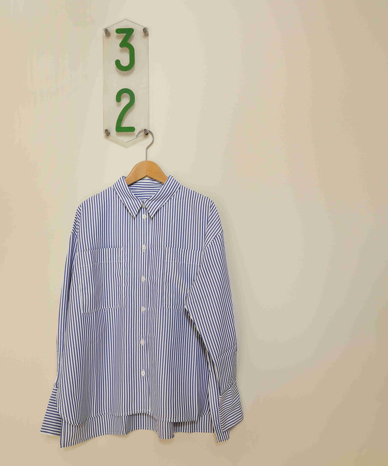 ダブルポケット ストライプ シャツ