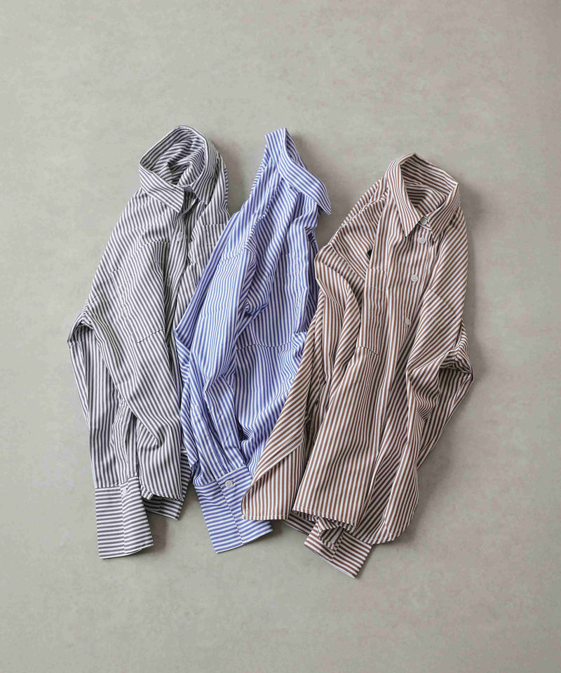ダブルポケット ストライプ シャツ