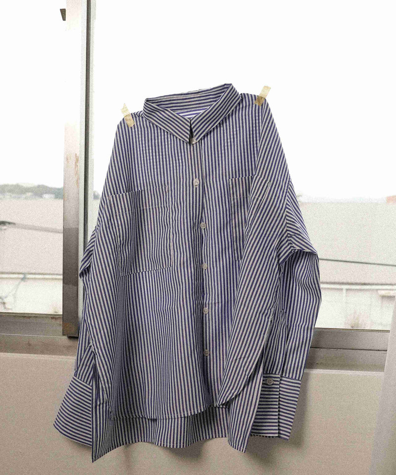 ダブルポケット ストライプ シャツ