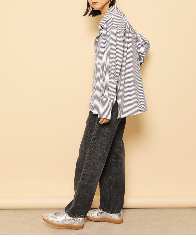 ダブルポケット ストライプ シャツ