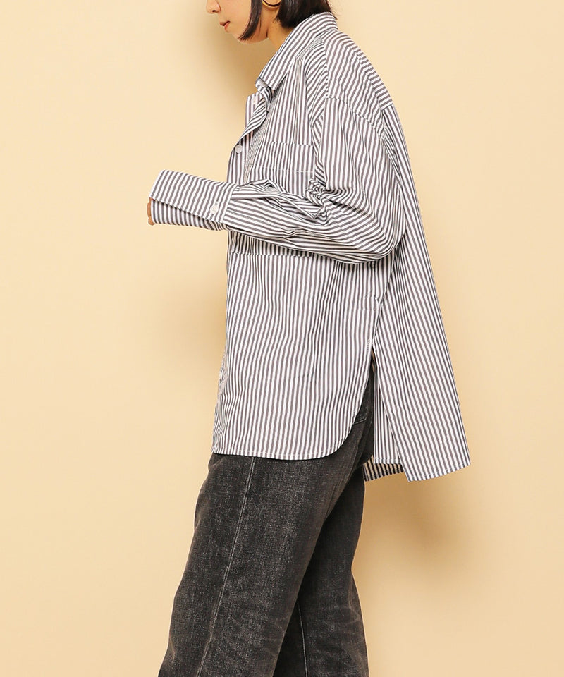 ダブルポケット ストライプ シャツ
