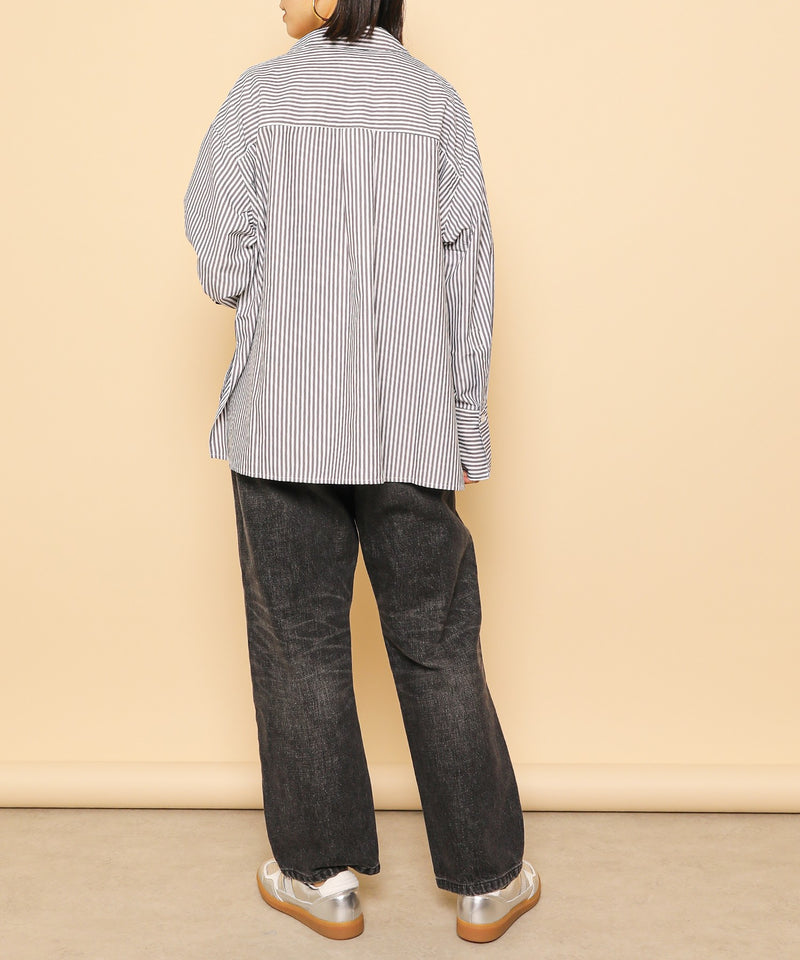 ダブルポケット ストライプ シャツ