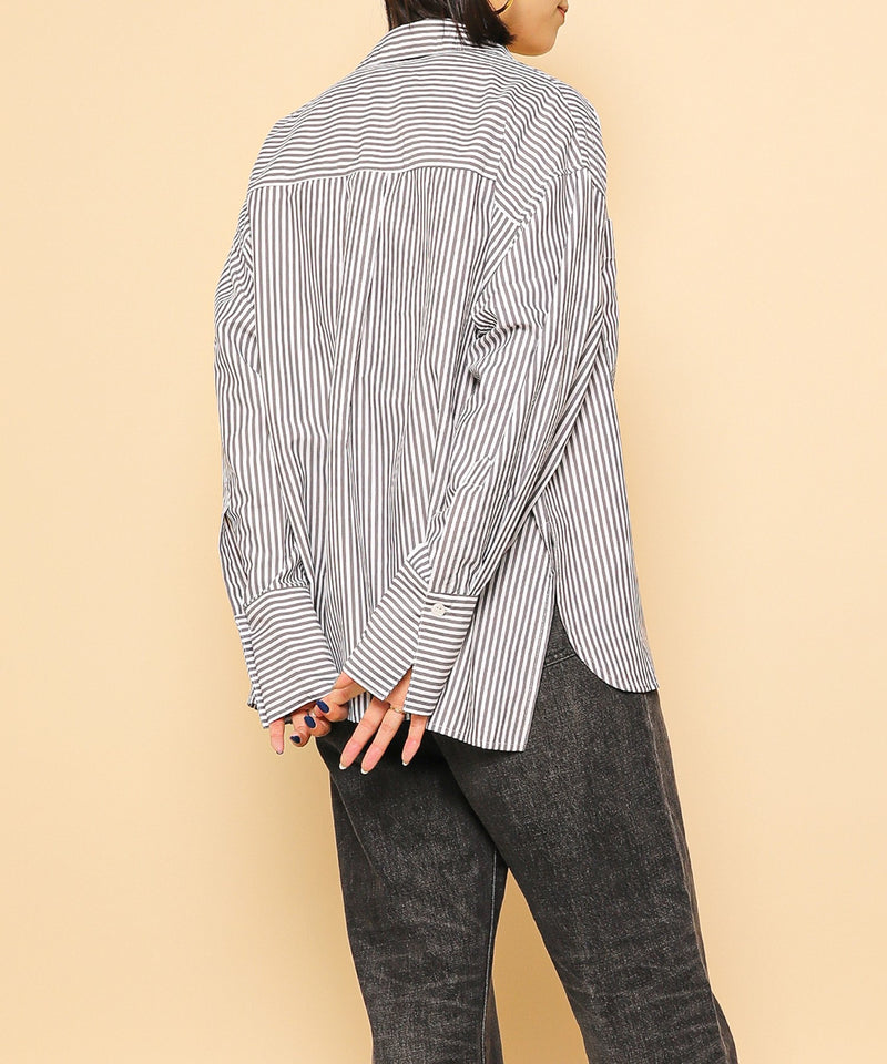 ダブルポケット ストライプ シャツ