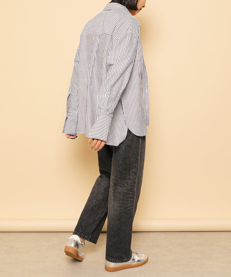 ダブルポケット ストライプ シャツ