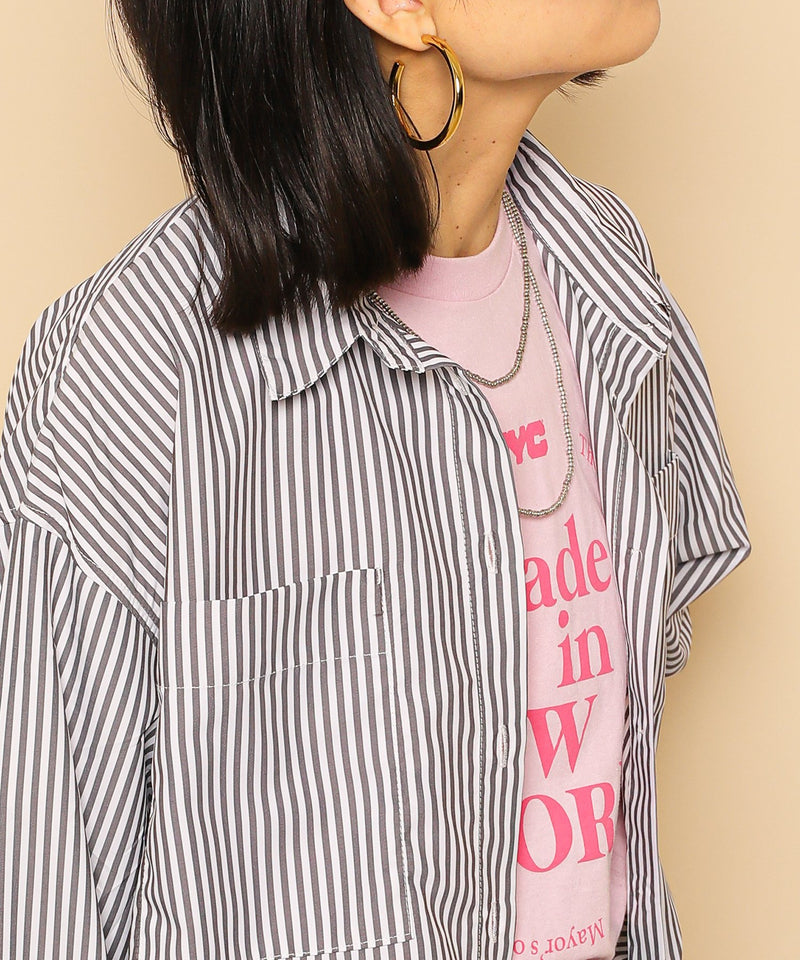 ダブルポケット ストライプ シャツ