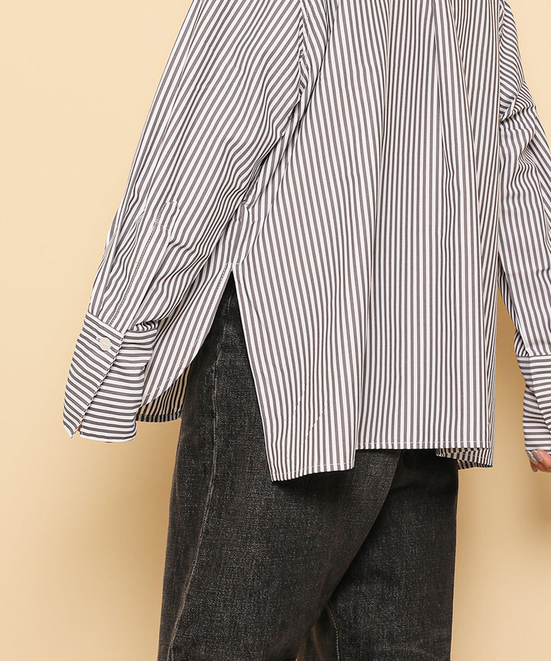 ダブルポケット ストライプ シャツ