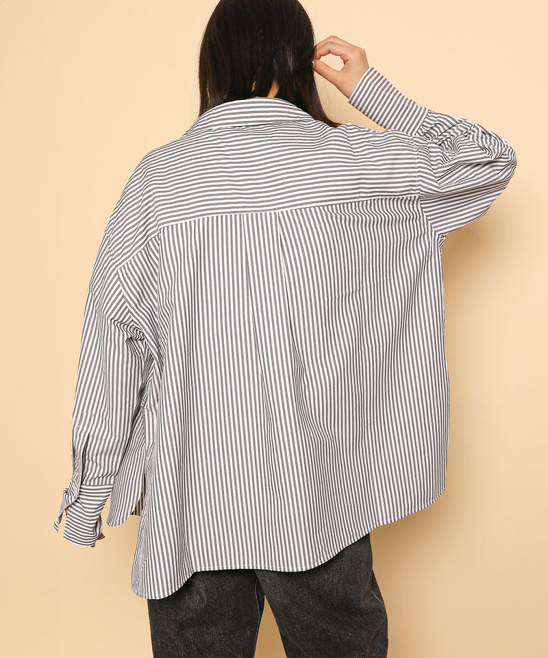 ダブルポケット ストライプ シャツ