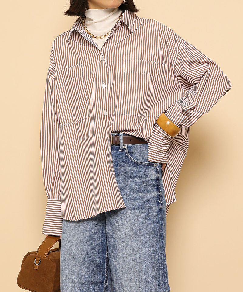 ダブルポケット ストライプ シャツ