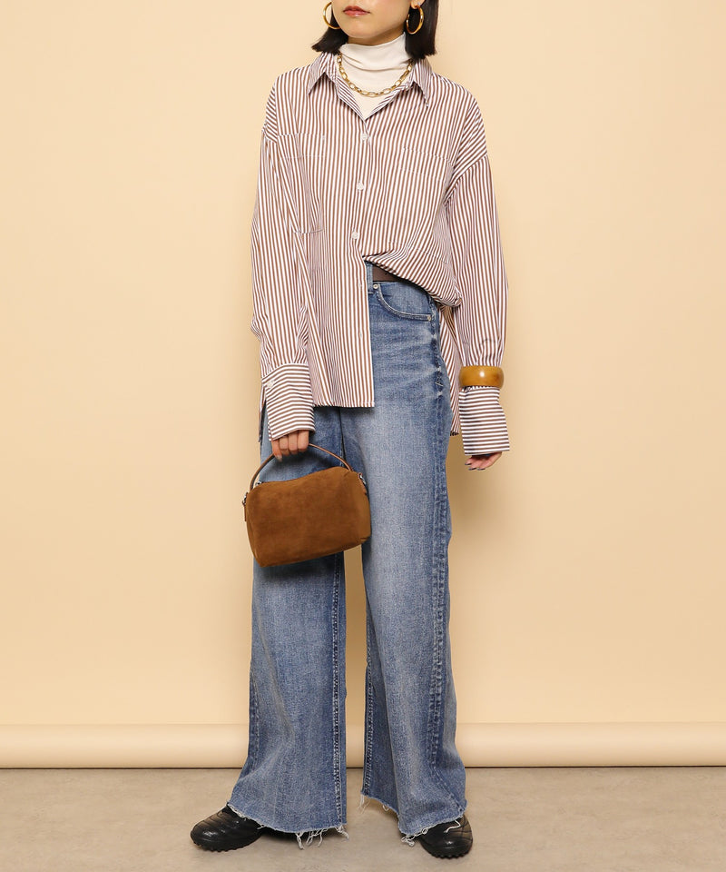 ダブルポケット ストライプ シャツ