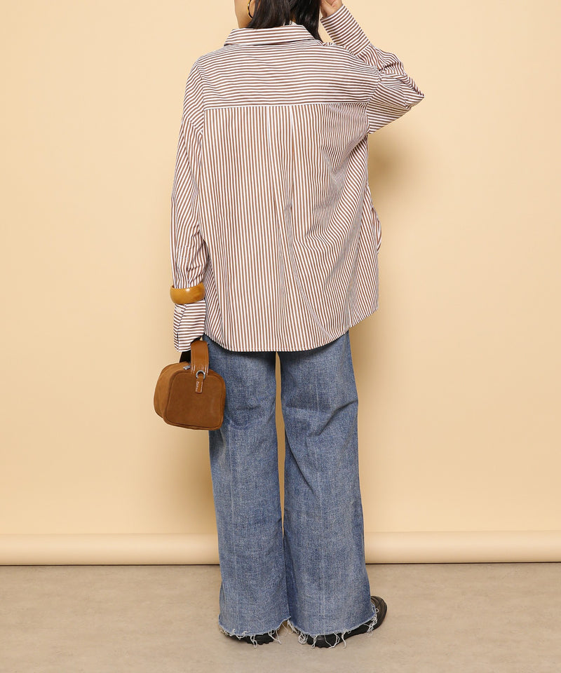 ダブルポケット ストライプ シャツ
