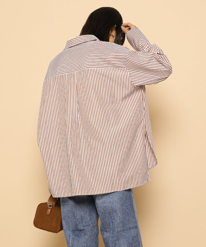 ダブルポケット ストライプ シャツ