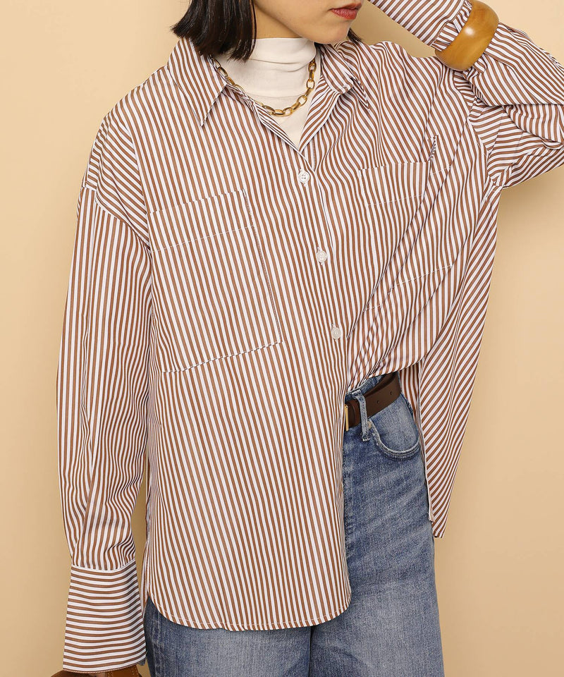 ダブルポケット ストライプ シャツ