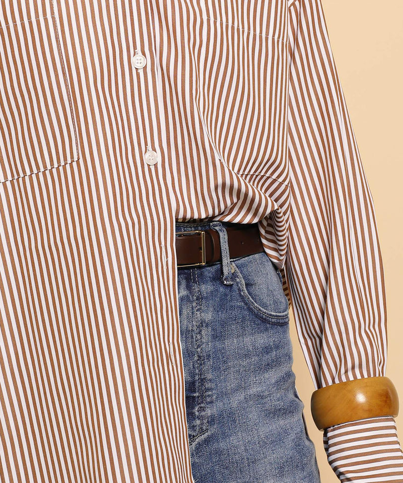 ダブルポケット ストライプ シャツ