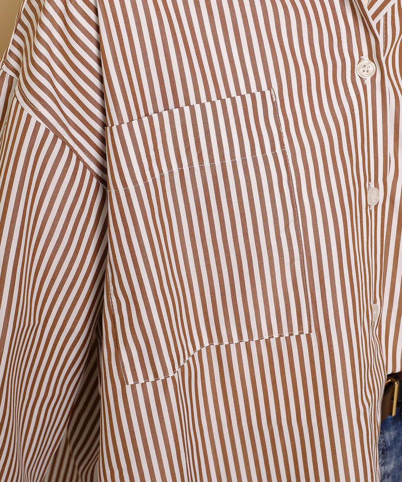ダブルポケット ストライプ シャツ
