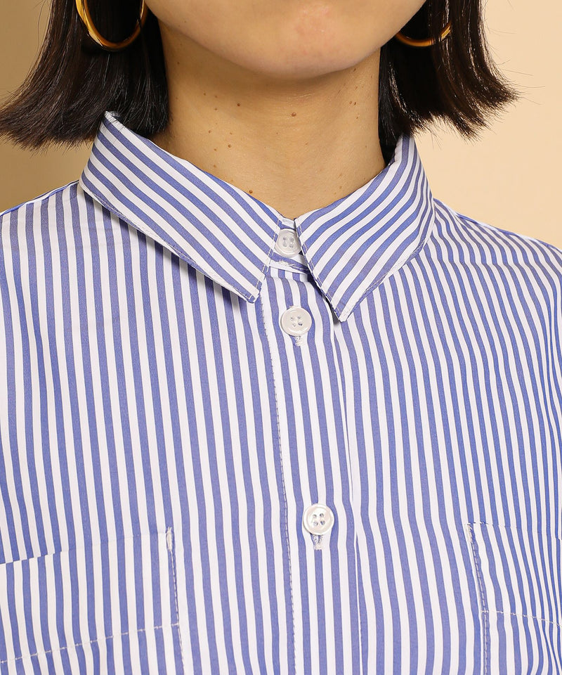 ダブルポケット ストライプ シャツ