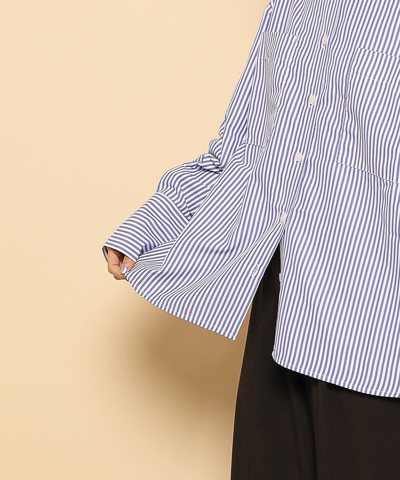 ダブルポケット ストライプ シャツ