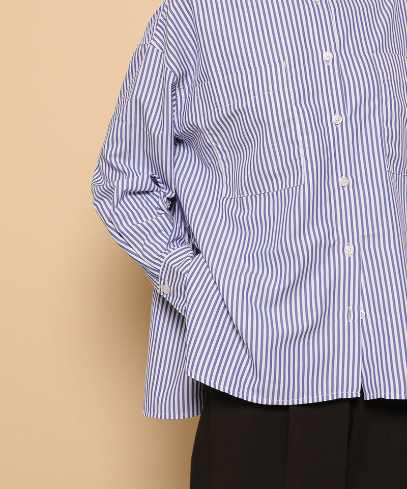 ダブルポケット ストライプ シャツ