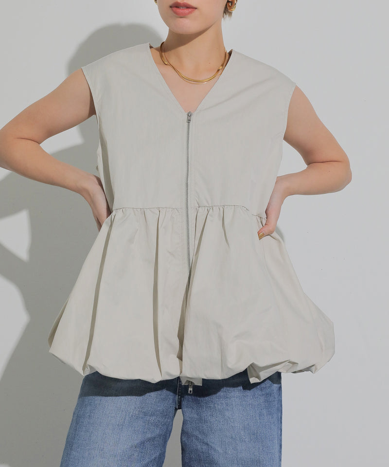 バルーン フロント ダブルジップ ベスト