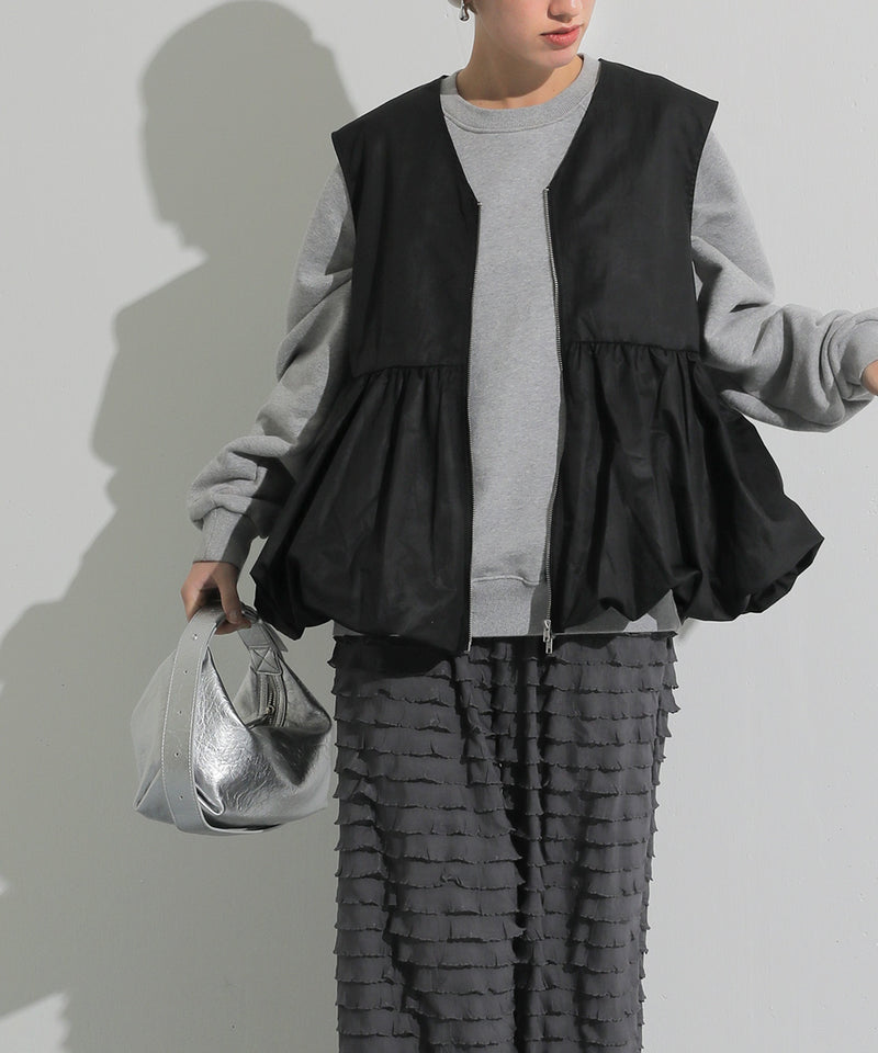 バルーン フロント ダブルジップ ベスト