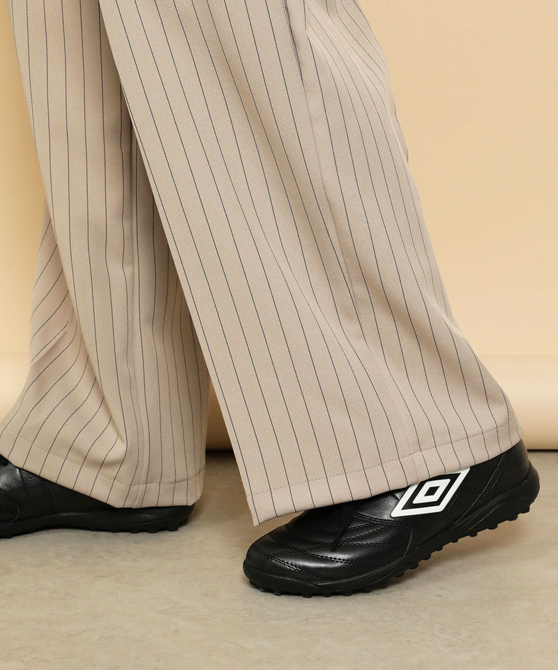 ピンストライプ ダブルウエストパンツ