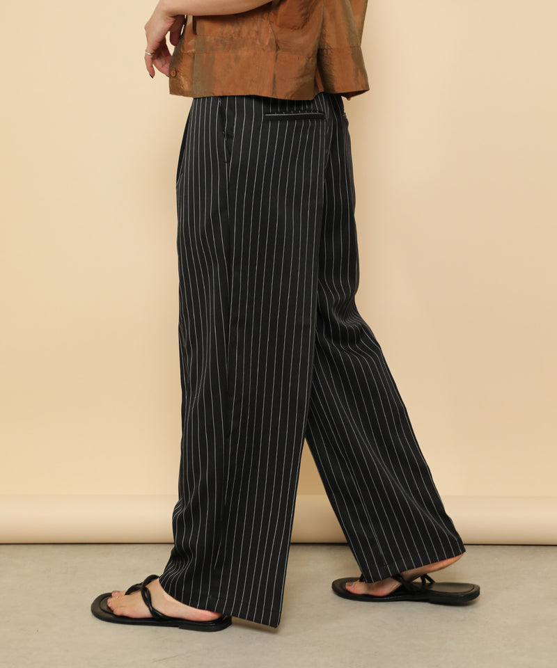 ピンストライプ ダブルウエストパンツ