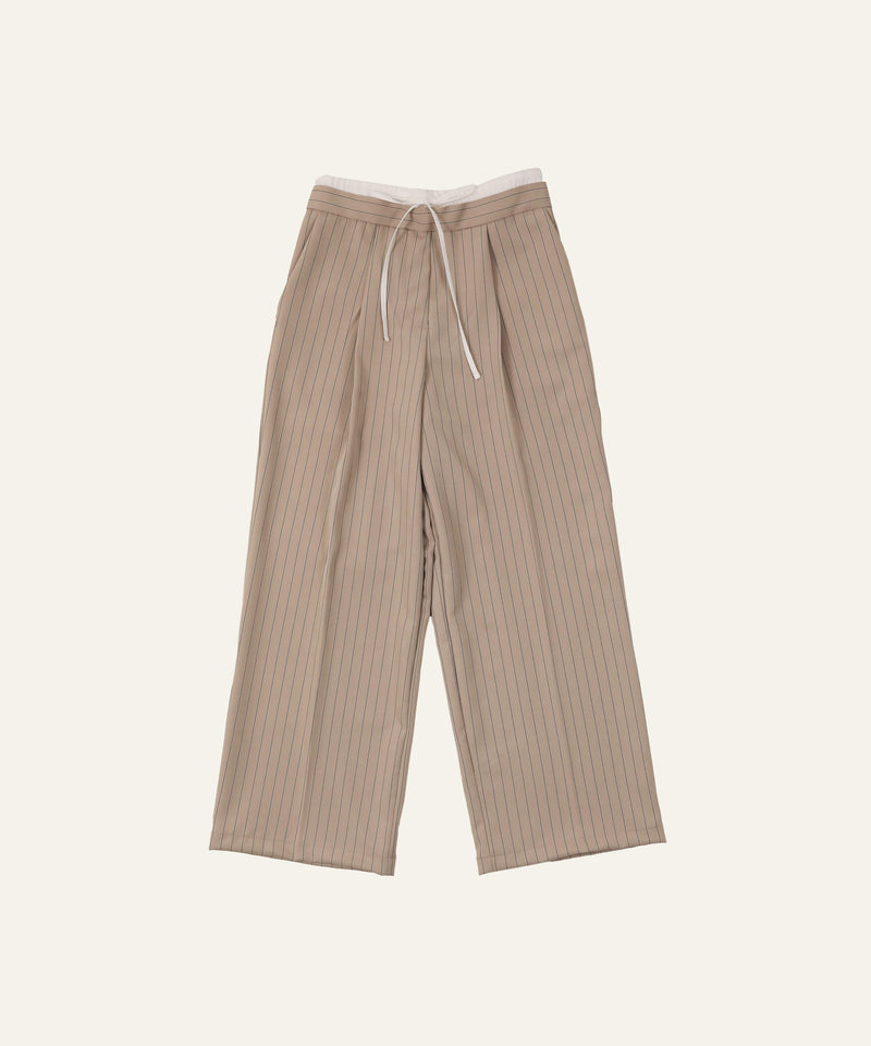 ピンストライプ ダブルウエストパンツ